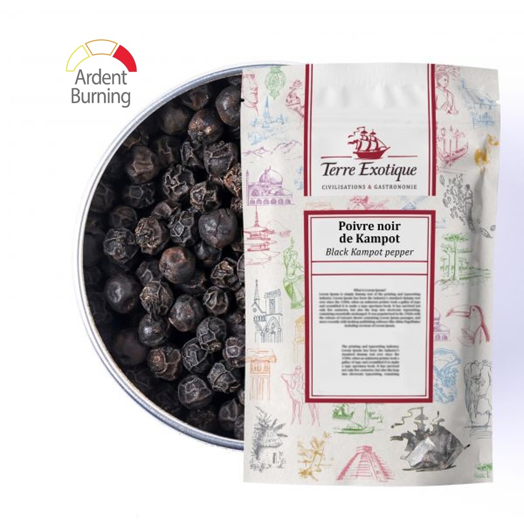 Poivre noir de Kampot IGP sac 250g TERRE EXOTIQUE