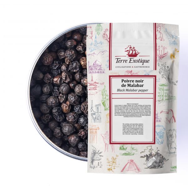 Poivre noir de Malabar sac 1Kg TERRE EXOTIQUE 