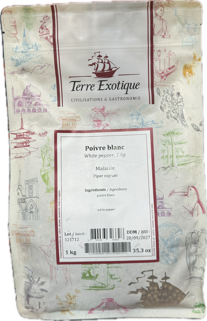 Poivre blanc sac 1Kg TERRE EXOTIQUE 