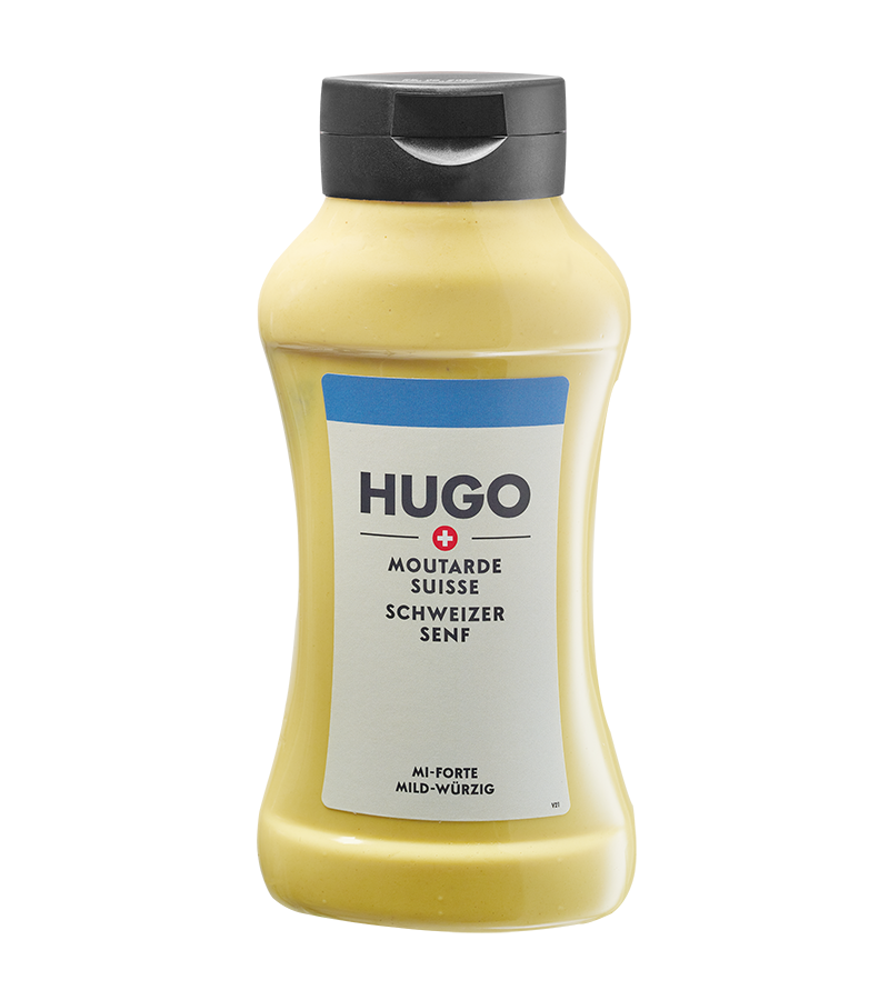 Moutarde suisse mi-forte sqz btl 510g HUGO