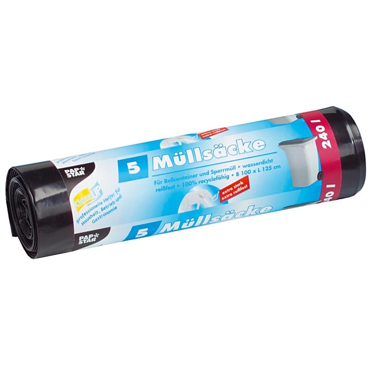 Sacs poubelles noirs 240L rlx 5pce PAPSTAR