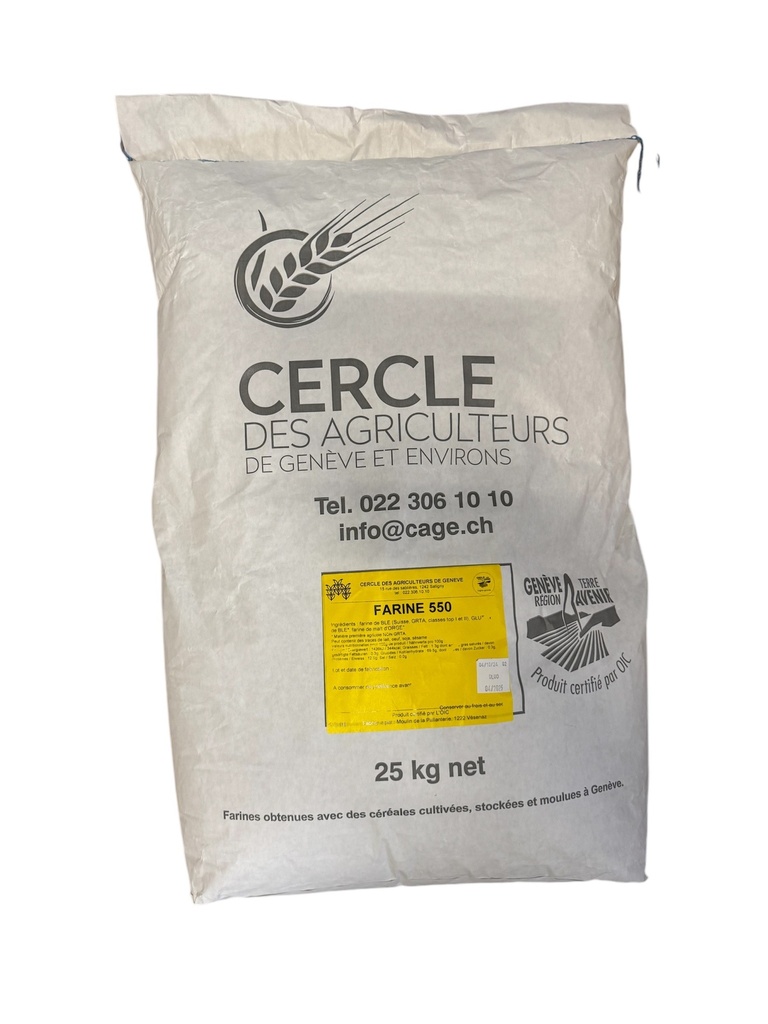 Farine type 550 GRTA sac 25Kg MOULIN DE LA PALLANTERIE