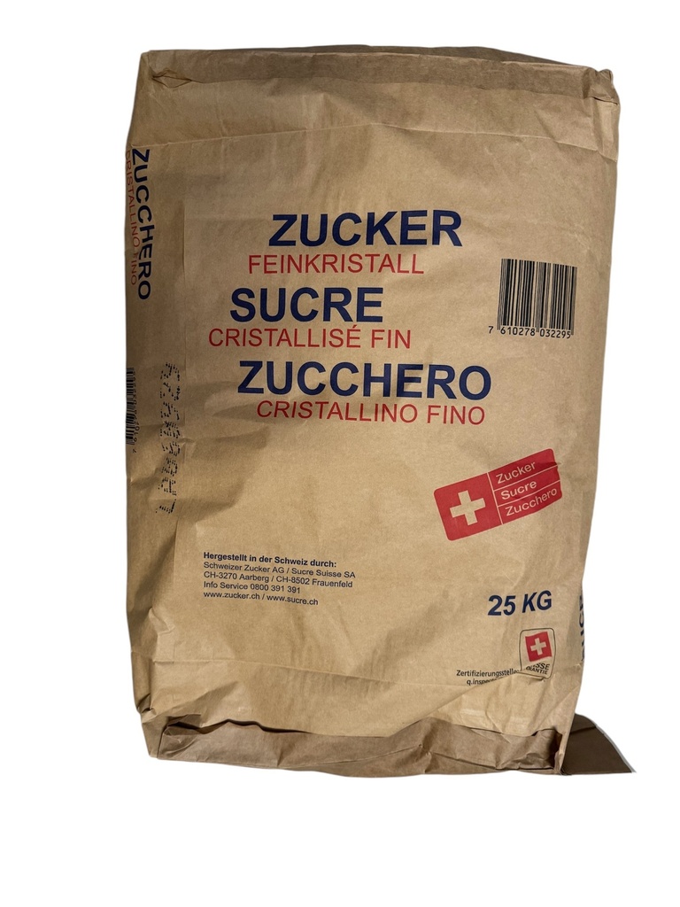 Sucre blanc cristal fin suisse sac 25Kg 
