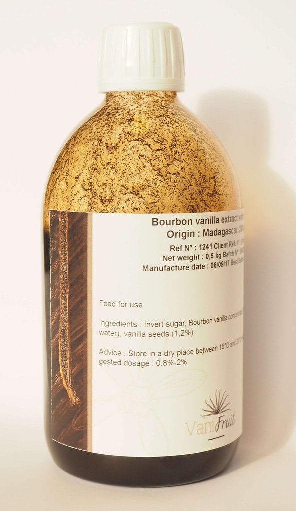 Extrait de vanille Bourbon a/grains btl 500mL SEBALCE