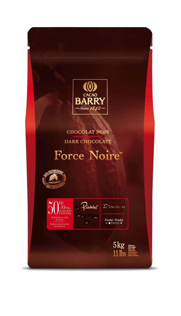 Couverture chocolat noir 50% Force Noire sac 5Kg BARRY