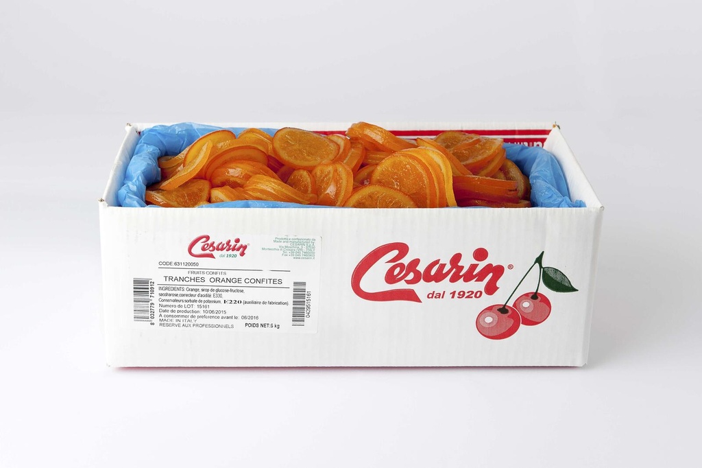 Oranges confites tranchees bte 1Kg CESARIN