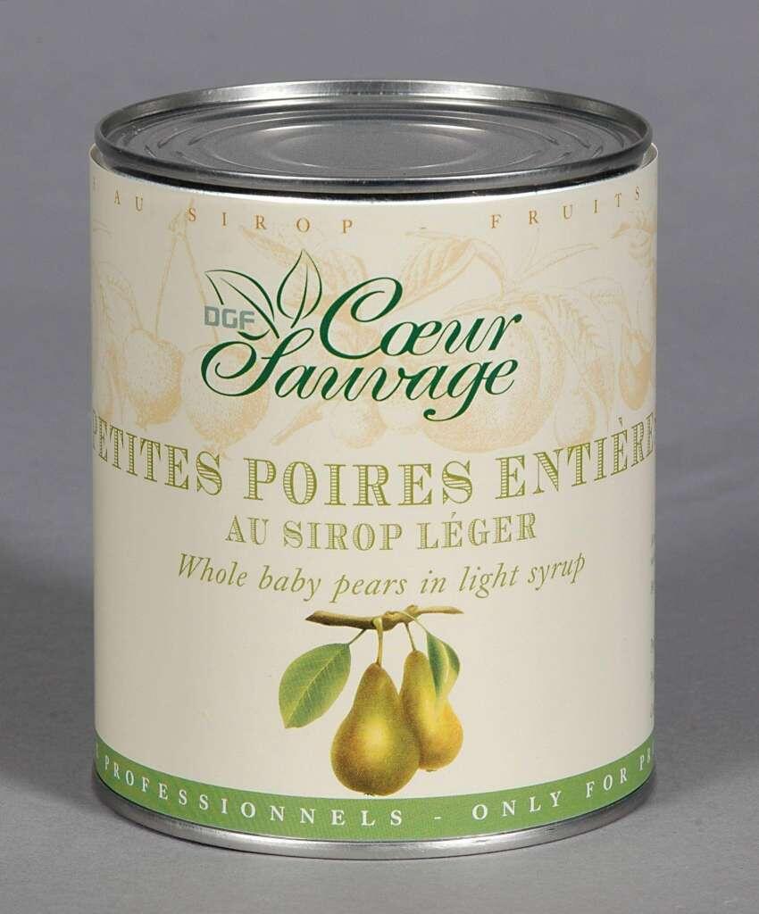 Mini poires entieres au sirop bte 850g 4/4 DGF COEUR SAUVAGE