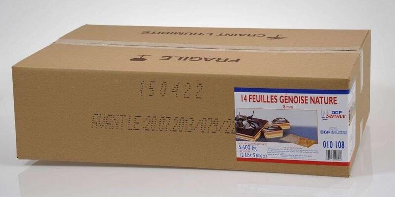 Feuilles de genoise nature 58x38cm 8mm crt 14fle DGF SERVICE