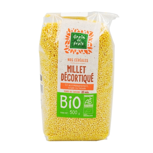 Millet decortique bio pqt 500g GRAIN DE FRAIS