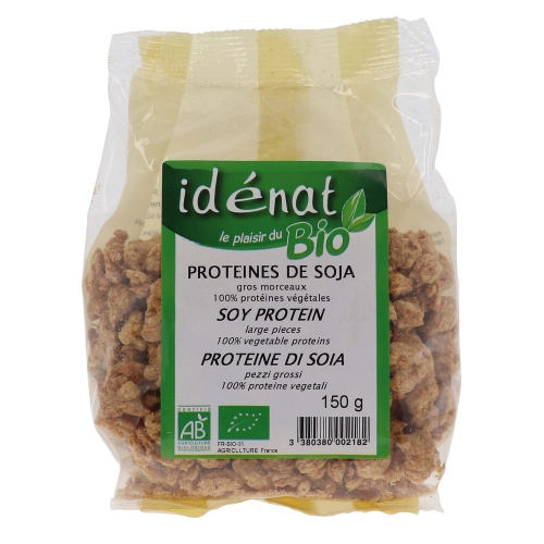 Proteines de soja bio gros morceaux sac 150g IDENAT