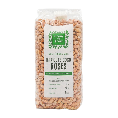 Haricots coco roses pqt 1Kg GRAIN DE FRAIS