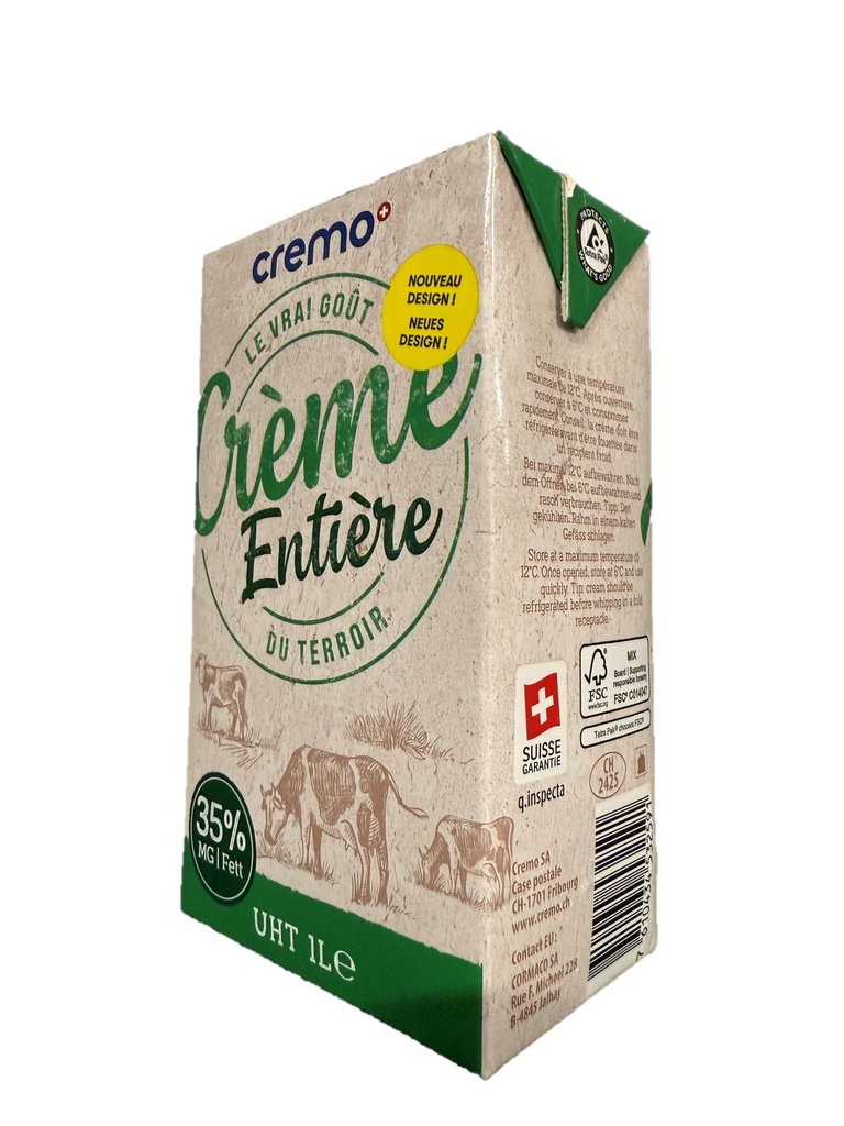 Creme entiere 35% verte brq 1L CREMO