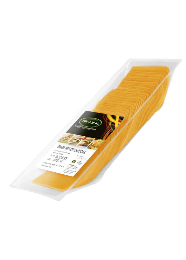 Cheddar rouge tranche 33% MG bqt 1Kg TIPPAGRAL