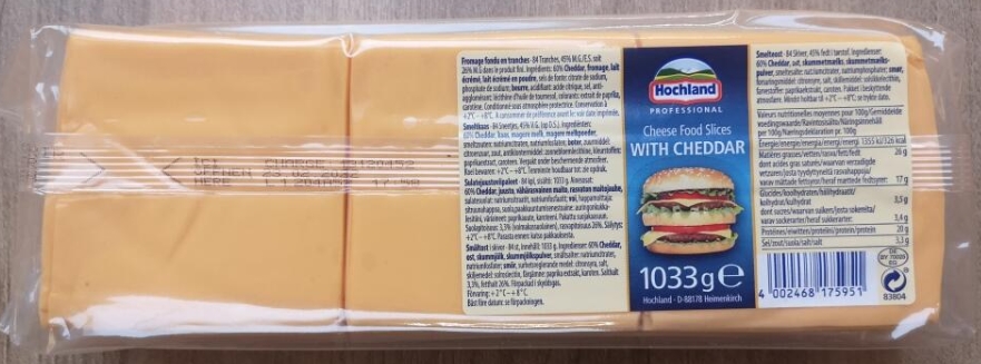 Cheddar toastinette tranche bqt 1,03Kg TIPPAGRAL