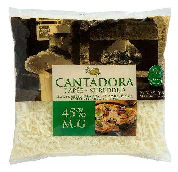 Mozzarella rapee 45% MG sac 2,5Kg CANTADORA