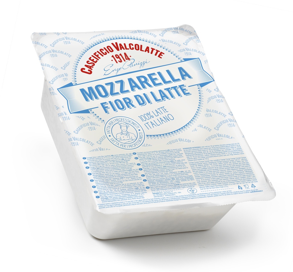 Mozzarella fior di latte 45%MG julienne bqt 2,5Kg VALCOLATTE
