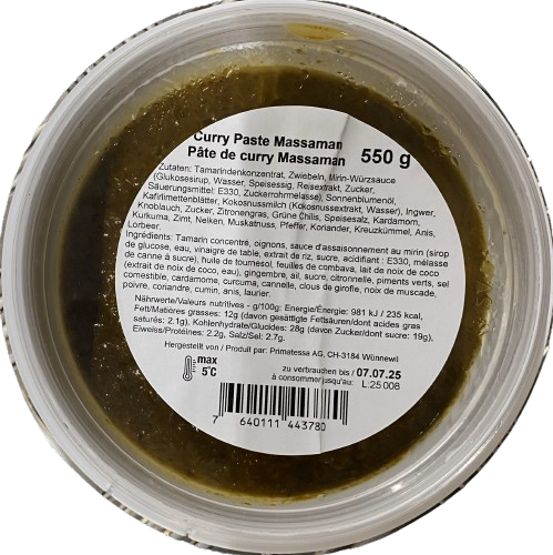 Pate de curry massaman pot 550g PRIMATESSA