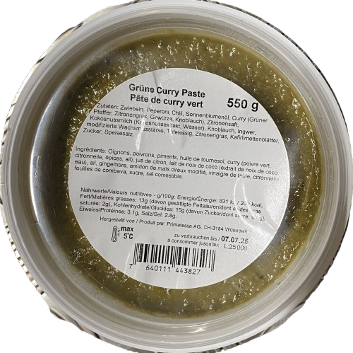 Pate de curry vert pot 550g PRIMATESSA