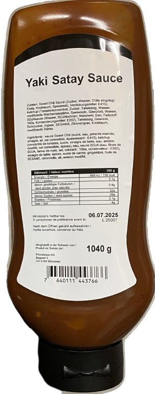Sauce yaki satay sqz 1,04L PRIMATESSA