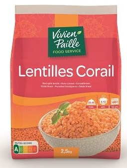 Lentilles corail sac 2,5Kg VIVIEN PAILLE