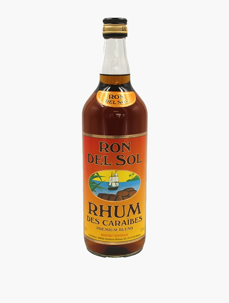 Rhum brun 37,5% vol btl 1L RON DEL SOL