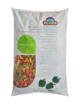 Poivrons tricolores julienne sac 2,5Kg x4 GREENS