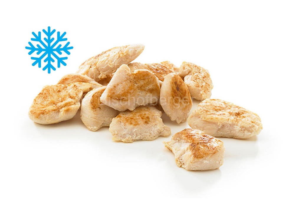 Eminces de poulet roti Stroganoff IQF sac 1Kg 