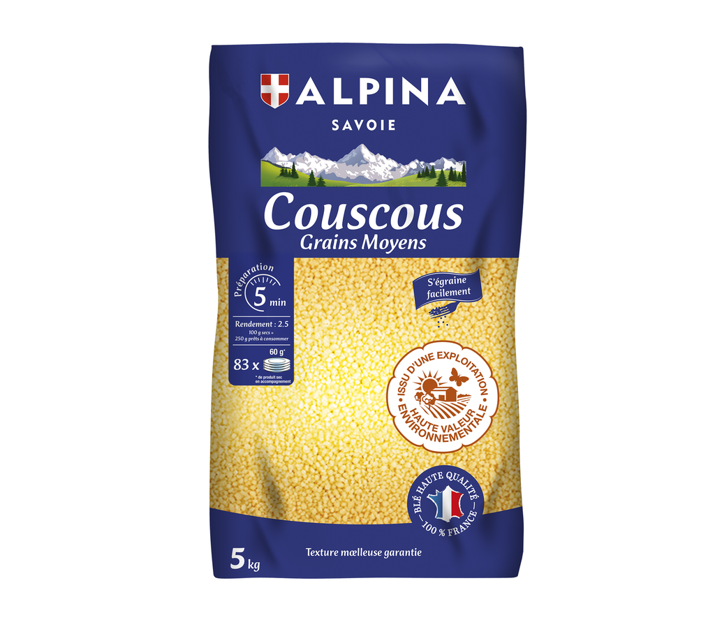 Semoule couscous moyenne Les Vegetales HVE sac 5Kg ALPINA SAVOIE