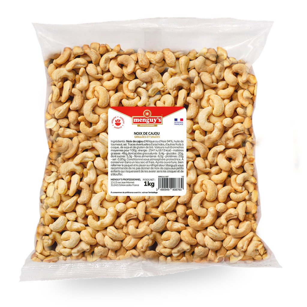 Noix de cajou grillees salees 1Kg MENGUY'S