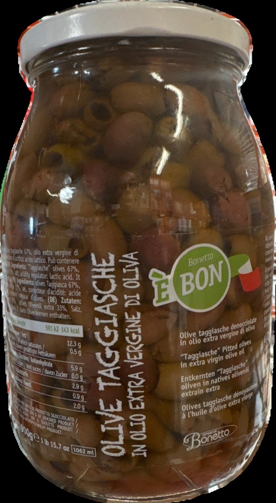 Olives noires Taggiasche s/noyau bcl 900g BONETTO