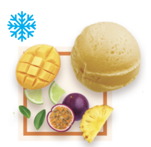 [50343] Sorbet fruits des tropiques bac 2,5L GLACE DES ALPES