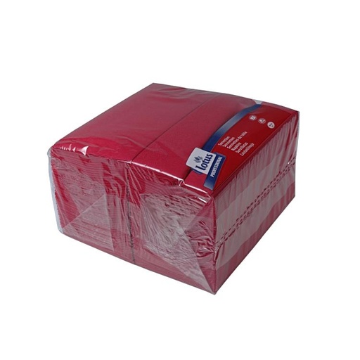 [20041] Serviettes bordeaux 39x39cm 3che 1/8pli col 100pce x12 TORK