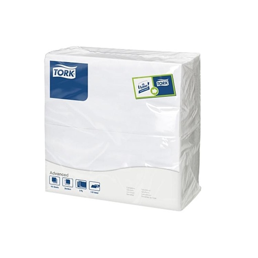 [20047] Serviettes blanches 39x39cm 3che 1/8pli col 100pce x12 TORK
