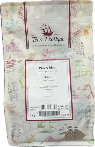 [30211] Poivre blanc sac 1Kg TERRE EXOTIQUE 