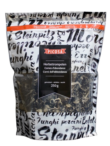 [30087] Cornes abondance / Trompettes de la mort sechees sac 250g PICOSA