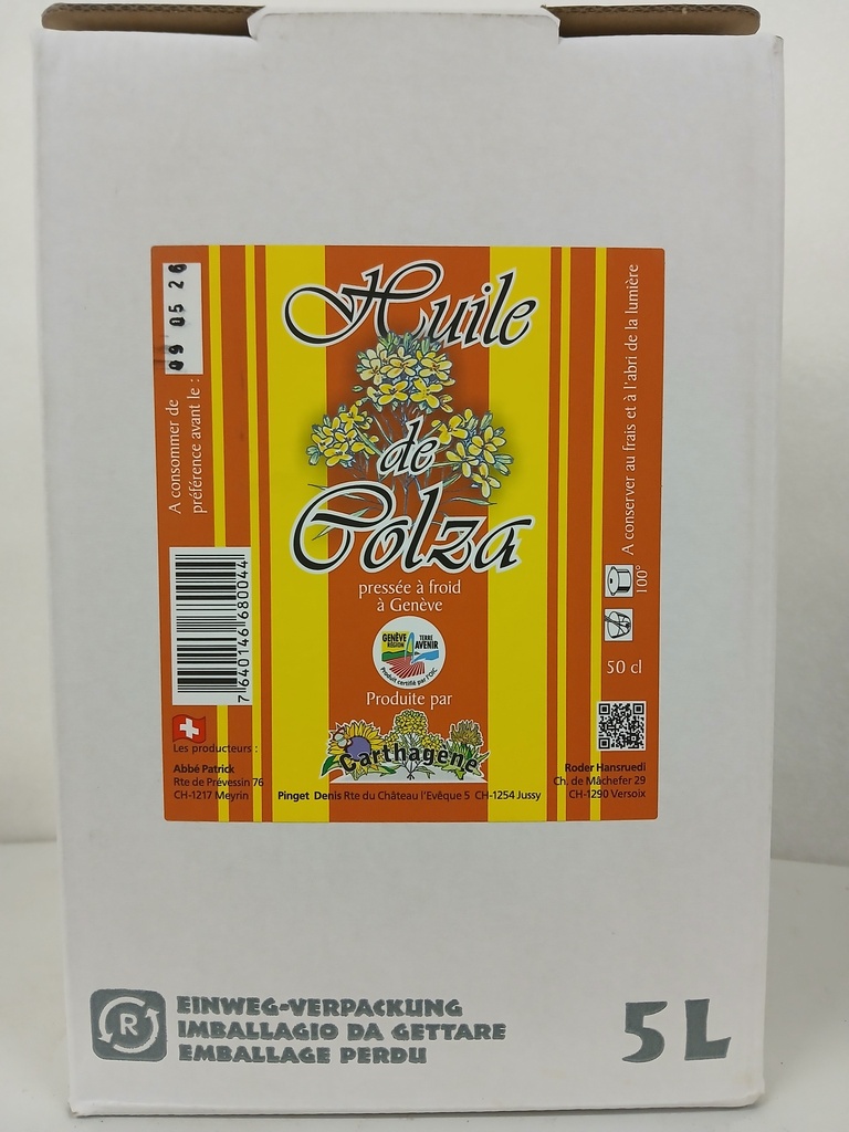 Huile de colza GRTA bib 5L CARTHAGENE