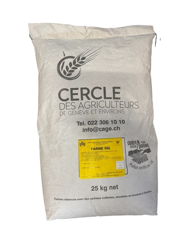 [30681] Farine type 550 GRTA sac 25Kg MOULIN DE LA PALLANTERIE
