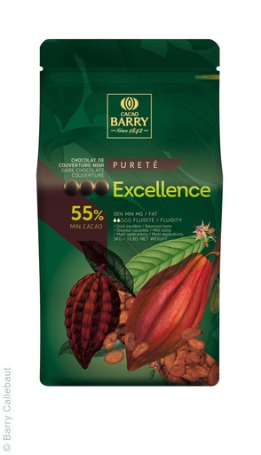[30302] Couverture chocolat noir 55% Excellence sac 5Kg BARRY