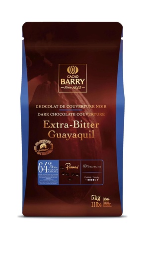 [30303] Couverture chocolat noir 64% Guayaquil sac 5Kg BARRY