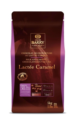 [30307] Couverture chocolat au lait caramel 31% Lactee Caramel sac 5Kg BARRY