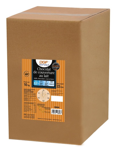 [30310] Couverture chocolat au lait 33% crt 10Kg DGF SERVICE