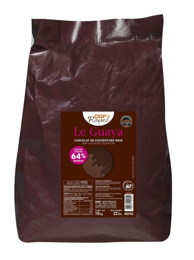 [30312] Couverture chocolat noir 64% Le Guaya sac 10Kg DGF ROYAL