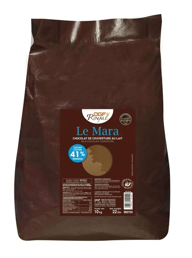 [30314] Couverture chocolat au lait 41% Le Mara sac 10Kg DGF ROYAL