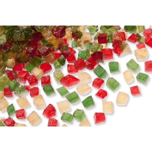 [30365] Fruits confits en cubes tricolores crt 5Kg APTUNION