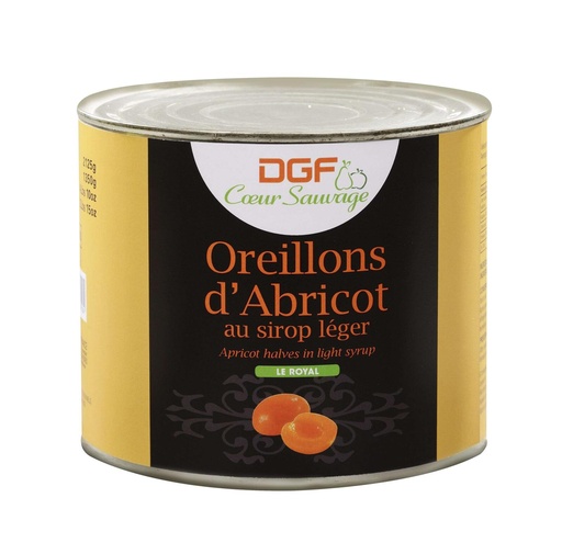 [30367] Oreillons d'abricot au sirop bte 3Kg 3/1 DGF COEUR SAUVAGE