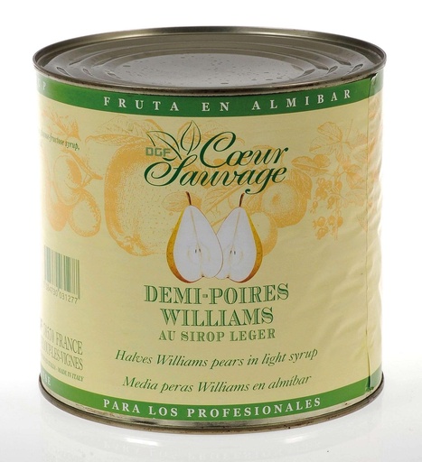 [30368] Demi poires au sirop bte 2,6Kg 3/1 DGF COEUR SAUVAGE