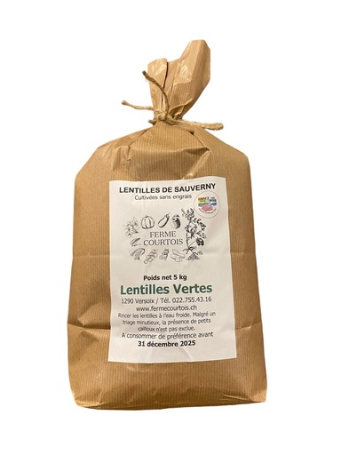 [30430] Lentilles vertes GRTA sac 5Kg FERME COURTOIS