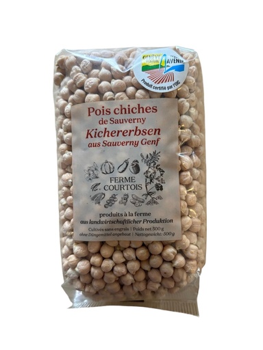[30436] Pois chiches GRTA sac 500g FERME COURTOIS