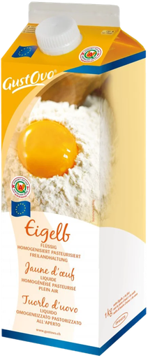 [40123] Jaunes d'oeufs liquide EU brq 1Kg GUSTOVO
