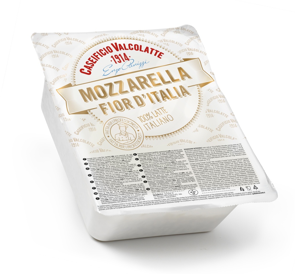 Mozzarella fior di latte 45%MG julienne gros bqt 2,5kg VALCOLATTE